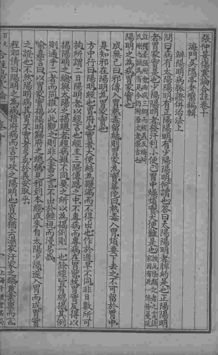 百大名家合注伤寒论  卷10